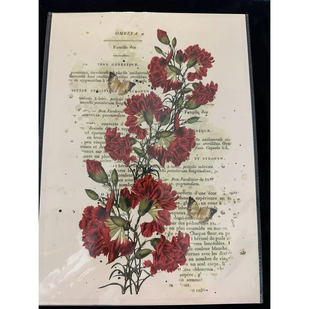 New Sealed Dress My Craft Transfer Me Reverse Red Carnations Dip In Water Script